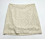 LOFT Floral Lace Mini Skirt Womens Size 10 Cream Ivory Boho Cotton‎ Blend A-Line Photo 0