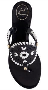 Jack Rogers Georgica Jelly Plastic Flip Flop‎ Sandal in Black White Size 10 Photo 0