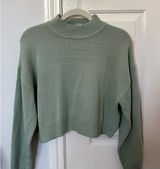 H&M Green Cropped Mockneck Sweater - S Photo 0
