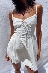 NWT Princess Polly White Ryrie Mini Dress Size US 2 Fairycore Girly Beach Photo 0