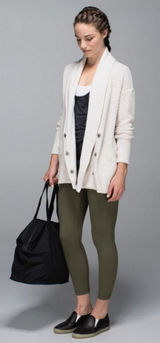 Lululemon Post Practice Cardigan‎ Heather Oatmeal US 10 Fall Winter Photo 0
