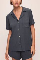 Eberjey Gisele TENCEL™ Modal Rib Relaxed Short Sleeve PJ Top Size Small Photo 0