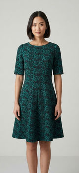 Teal Blue Fit and Flare Floral Dress Danny and Nicole Photo 0