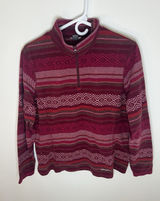 Eddie‎ Bauer Wm LG Pink 1/4 Zip Pink Aztec Pullover Jacket Hiking Outdoor Camp Photo 0