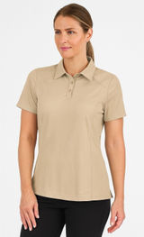 North End Women's Performance Polo Shirt Tan Short Sleeve Size Medium‎ Photo 0