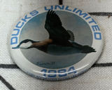 Ducks Unlimited Pinback Button 2.25" Blue 1984 Rochester Wildlife Art Caron 83 Photo 0