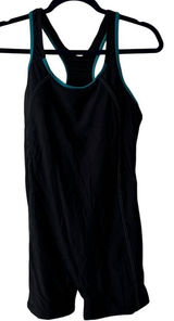 Charmo Athletic Romper Swimsuit‎ Teal Trim Activewear Jumpsuit Medium UPF 50+ Photo 0