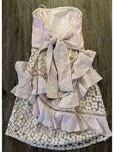 Saints + Secrets Pink Floral Lace Ruffle BowTie Mini Dress M Photo 0