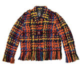 💖Colorful Plaid Woven Yarn Fringe Heavyweight Jacket Dopamine Artsy‎ Maximalist Photo 0