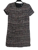 Metallic Tweed Plaid Shift Mini Dress Mod 60s Forever 21 Pink Black Womens S Photo 0
