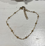 Gold Beaded Bracelet‎ Delicate Chain Bracelet Adjustable Extender Jewelry Photo 0