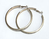 Lane Bryant Hoop Earrings Women Gold Tone Rhinestone Large Round Glam Jewerlry Photo 0
