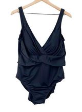 Miraclesuit One Piece Swimsuit Twist Front V Neck Faux Wrap Slimming Womens 18 Photo 0