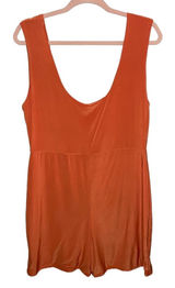 PrettyLittleThing Rust Orange Romper Women's 14 Sleeveless Scoop Neck Flowy Photo 0