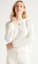 White Fisherman Sweater Photo 0