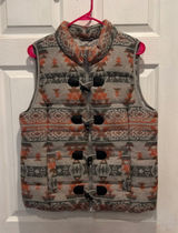 Ruff Hewn Womens Large Aztec Print Puffer‎ Vest Sleeveless Southwestern Full Zip Photo 0