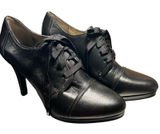 Tahari Grace Shoes Leather Gothic Victorian Boho Lace Up Booties SZ 7.5 Heels Photo 0