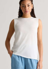 Quince Cotton Modal Muscle Tank in White Women’s XL Photo 0