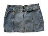 PrettyLittleThing Y2K Denim Buckle Micro Mini Skirt US Size 4 Photo 0