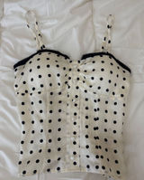 White with black poka dot corset top Photo 0