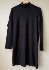 Uniqlo Black Long Sleeve Rib Knit Sweater Dress Turtleneck Womens Size Small Photo 0
