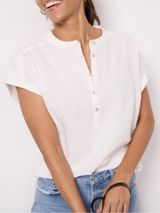 Faherty XS Dream Cotton Gauze Henley Short Sleeve Shirt White Crew Coastal Photo 0