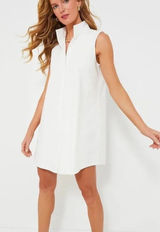 Tuckernuck White Collared Sleeveless Shirt dress preppy coastal Photo 0