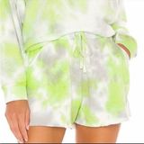 Free People Kelly Sweat Shorts Tie Dye‎ Citron Green Gray X Small Photo 0