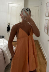 Zara orange and white striped dress Photo 0