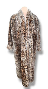 Vintage Monterey Fashions Leopard Faux Fur Long Coat Animal Print Statement Photo 0