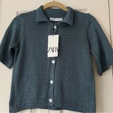Zara women's Blue Knit Shirt size S Photo 0