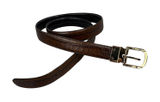 Lauren Ralph Lauren Belt Womens Brown Black Reversible Croco Embossed Gold 1" Photo 0