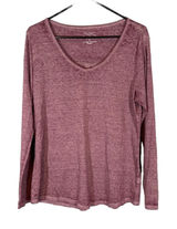 Sonoma Purple Long Sleeve Cotton Blend Casual T-Shirt Women Sz L Photo 0