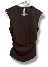 Banana Republic Top Womens 4 Brown Ruched Draped Sleeveless Keyhole Blouse NEW Photo 0
