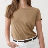 Banana Republic Tan Ribbed Short Sleeve Tee T Shirt NEW M Photo 0