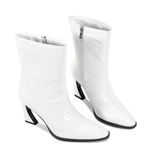 Women's Snakeskin Print Ankle Boots, High Heel Pointed Toe Block Heel Side Zipper Dressy Boots, Eel Pattern Faux Leather Boot for Offic Photo 0