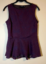 ✨ Apt. 9 Women’s Purple Peplum Blouse Small Photo 0