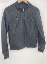 Ci Sono Women's Black Faux‎ Leather Jacket, Size XL But Fit Medium Photo 0