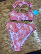 LA LA swim size medium NWT Pink/orange 2pc (b57) Photo 0