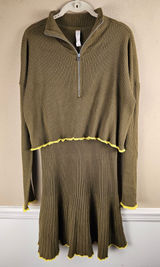 Daily Practice Anthropologie Womens Green‎ Miles Sweater Dress Large Photo 0