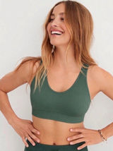Aerie Seamless Padded Bralette Size XS Sage Green Scoop Neck Photo 0