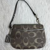 COACH Gray Signature Canvas Wristlet Photo 0