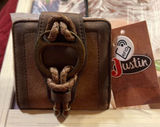 Justin Women's Burnished With Anti Brass Studs Wallet - Brown Photo 0