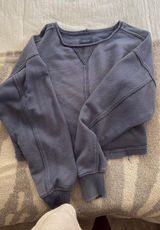 Aerie Cropped Blue Crewneck Photo 0