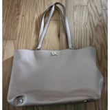 Michael Kors Bag Womens Size Medium Beige Tote Travel Double Handles Logo Photo 0