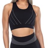 White Mark Women's 3XL Racer Back Cut-Out Contour Striped Sports Bra Photo 0