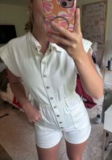 White jean romper  Photo 0
