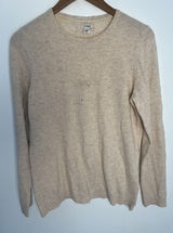 LL Bean Men Med‎ 100% Cashmere Crewneck Sweater Oatmeal Beige Heather Photo 0