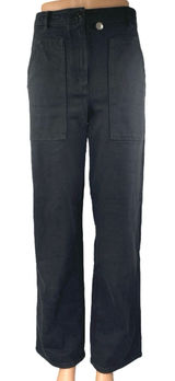 Aritzia Wilfred Women's Black High Rise Straight Wide Leg Trousers Pants Size 6 Photo 0