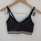 Spanx Seamless Ribbed Bralette Charcoal Grey V-Neck Adjustable Straps Medium Photo 0